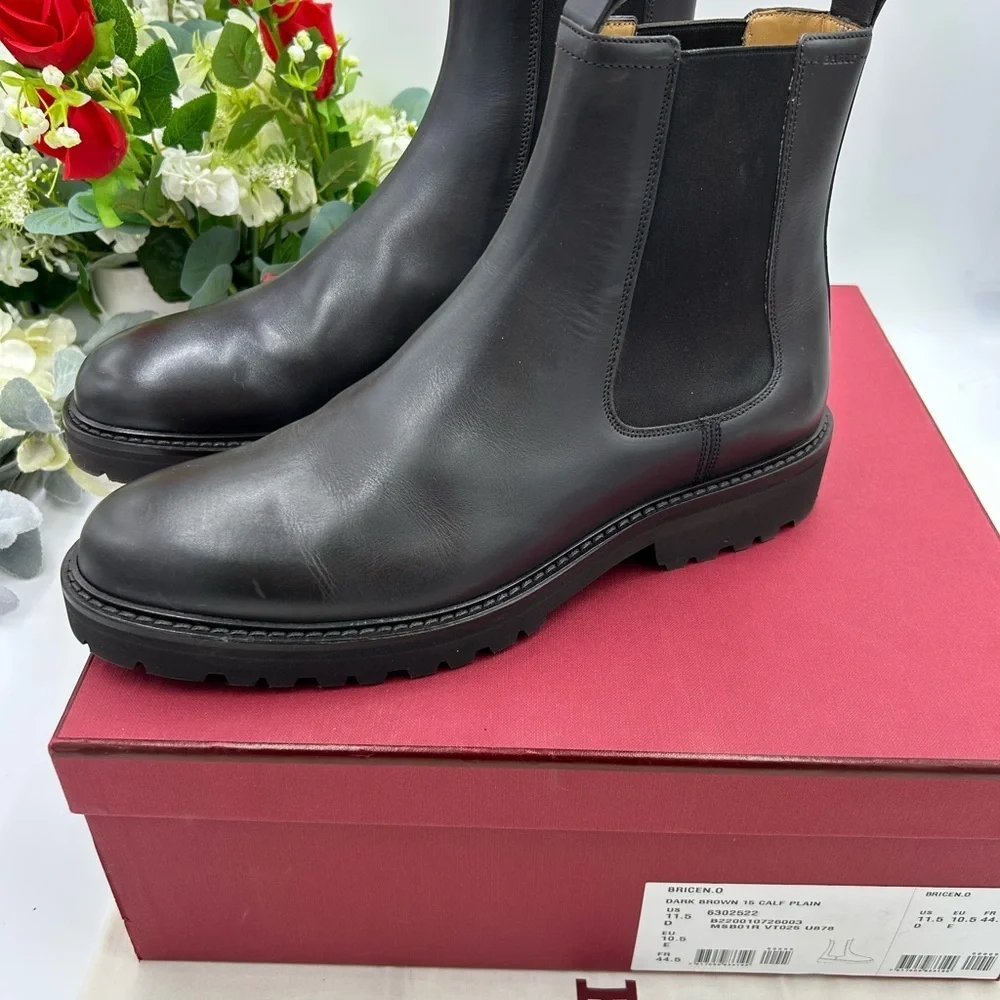 Men's Bally calf skin leather Chelsea boots size 11.5 made in Italy